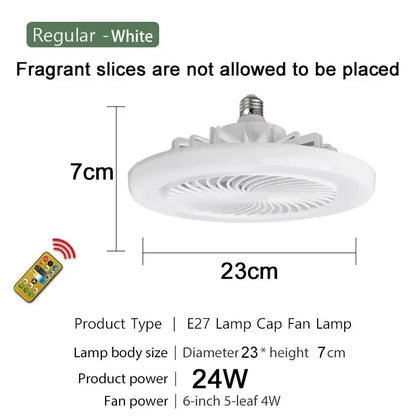 Modern E27 LED Ceiling Fan Light with Remote Control