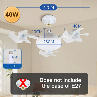 Modern E27 LED Ceiling Fan Light with Remote Control