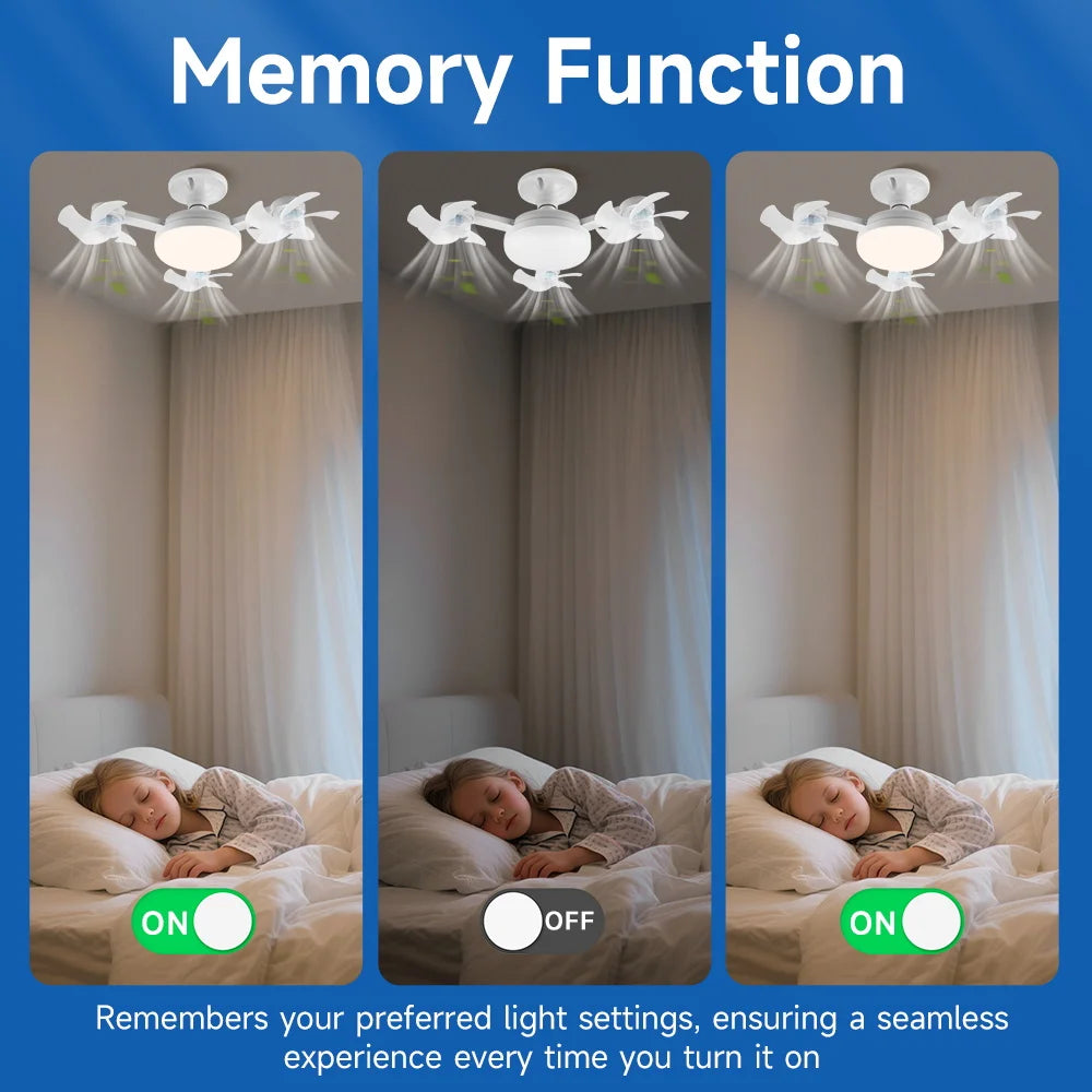 Modern E27 LED Ceiling Fan Light with Remote Control