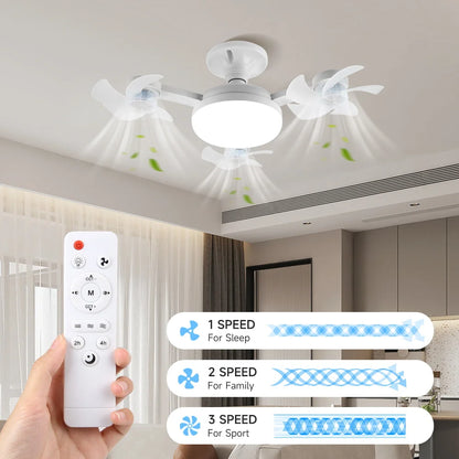 Modern E27 LED Ceiling Fan Light with Remote Control